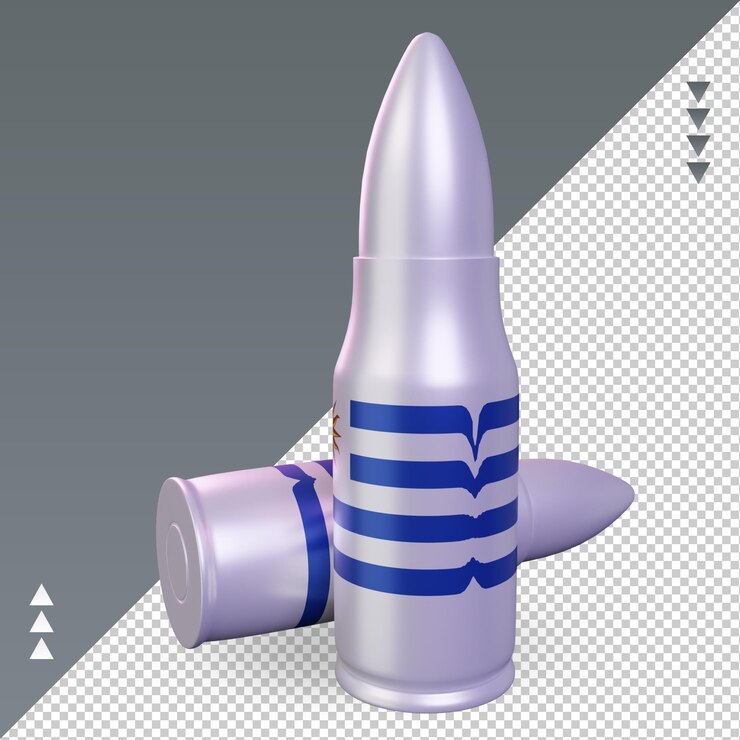 PSD 3d bala uruguay bandera renderizado vista derecha