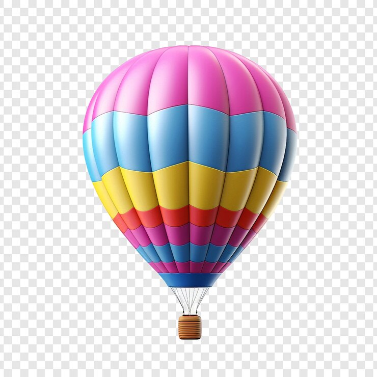 PSD 3d balão de ar isolado sobre fundo transparente
