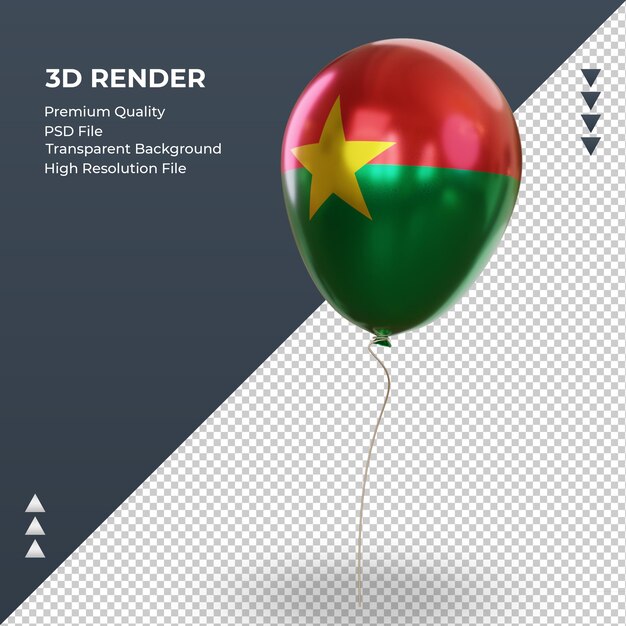 3D Ballon Burkina Faso Flagge realistische Folienwiedergabe rechte Ansicht