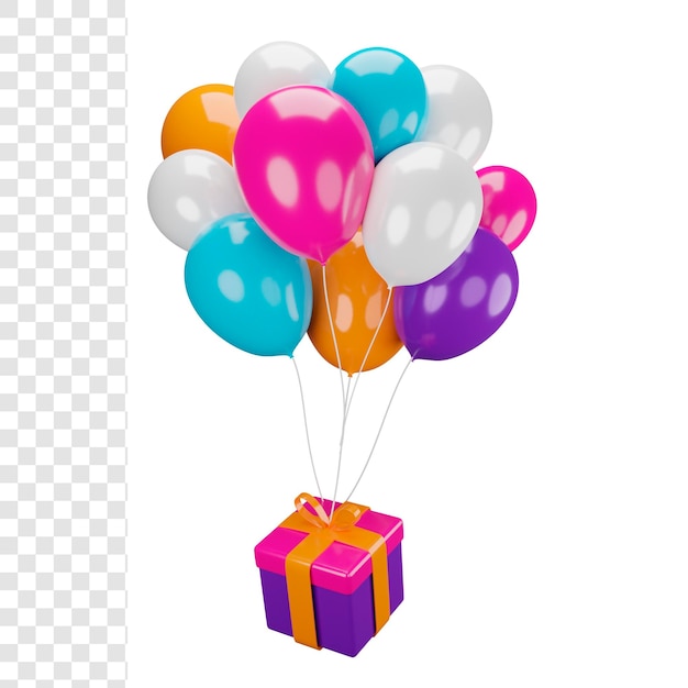 3D-Ballon mit Geschenkbox