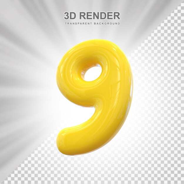 3d ballon numéro 9