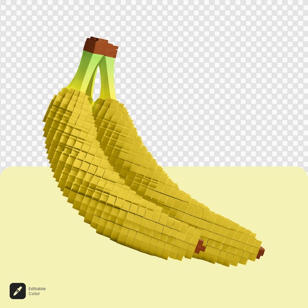 3d-bananen-voxel-kunst isoliert