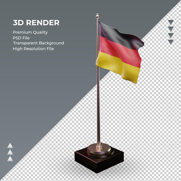 3d bandeira alemanha renderizando a vista certa