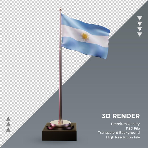 3d bandeira argentina renderizando vista frontal