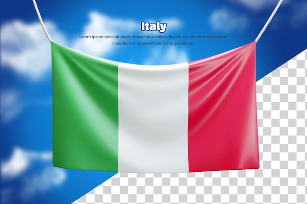 3d bandeira bandeira da itália ou 3d itália acenando bandeira bandeira