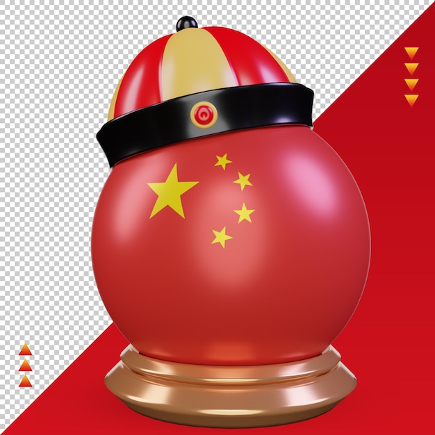 3d bandeira chinesa do ano novo renderizando vista frontal