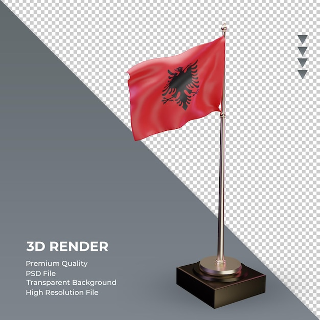 3d bandeira da albânia renderizando a vista esquerda