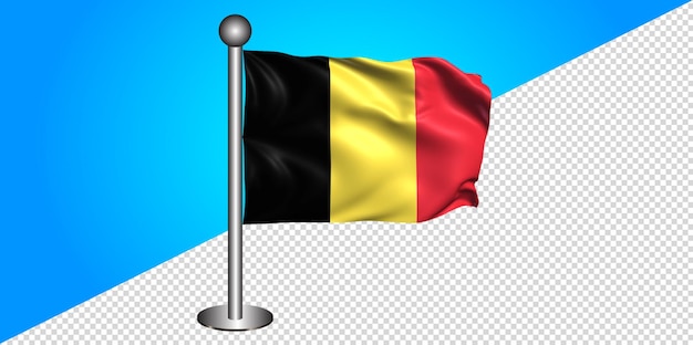 PSD 3d bandeira da bélgica com fundo transparente