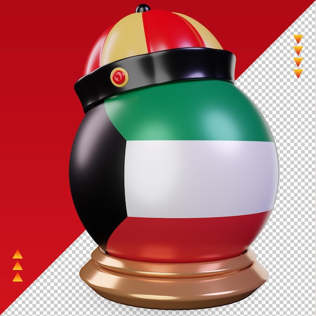 3d bandeira do kuwait do ano novo chinês renderizando vista direita