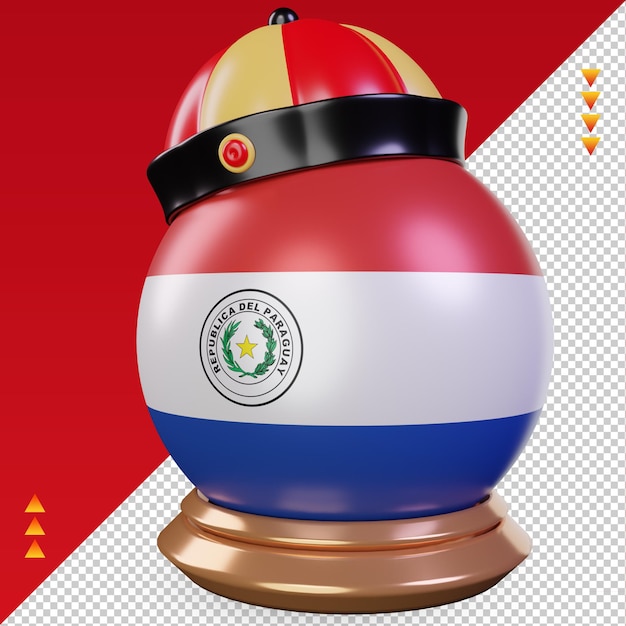 3d bandeira do paraguai do ano novo chinês renderizando vista correta
