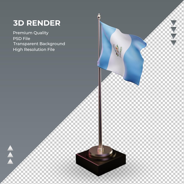 3d bandeira guatemala renderizando vista correta