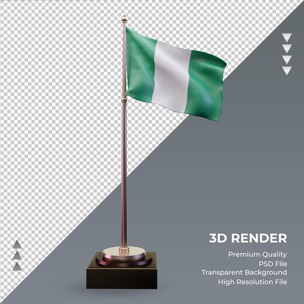 3d bandeira nigéria renderizando vista frontal