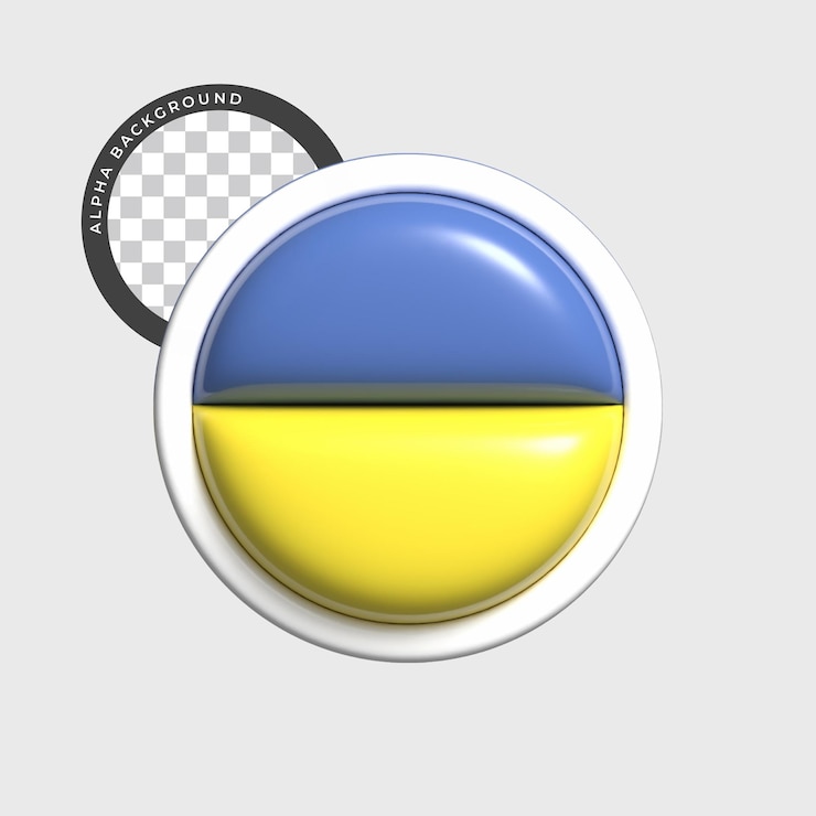 PSD 3d bandera circular de ucrania