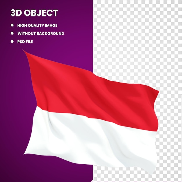 PSD 3d bandera de la república de indonesia