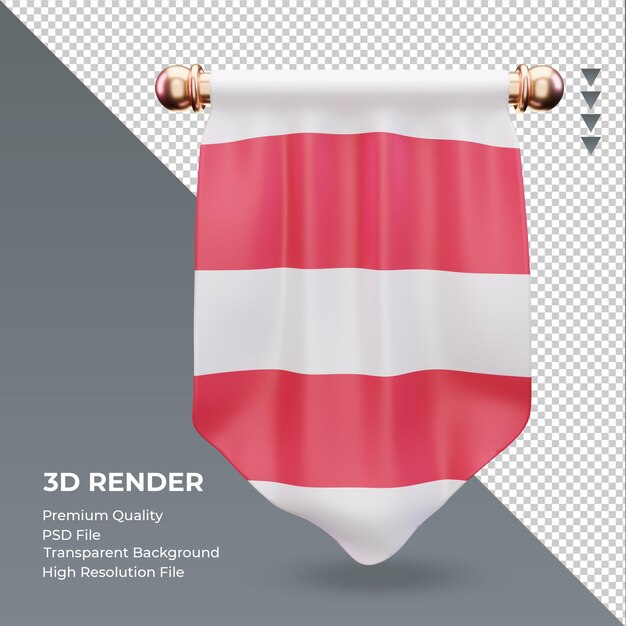 3d, banderín, bandera de austria, interpretación, vista delantera