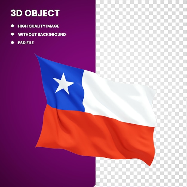 3d Bandiera del Cile Bandiera nazionale