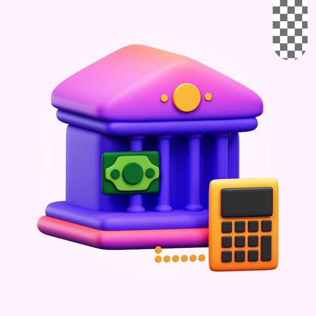 PSD 3d-bank-illustration