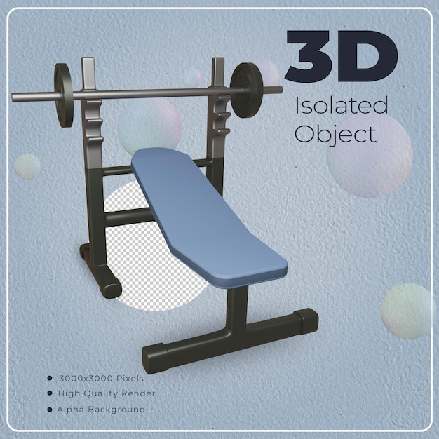 3d-bankdrücken isoliertes objekt mit hochwertigem rendering