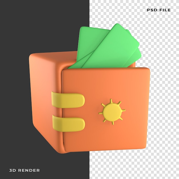3d bankschließfach auf transparentem hintergrund gerendert