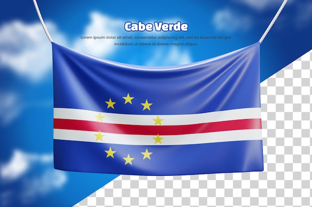 3d banner bandera de cabe verde o 3d cabe verde ondeando bandera bandera