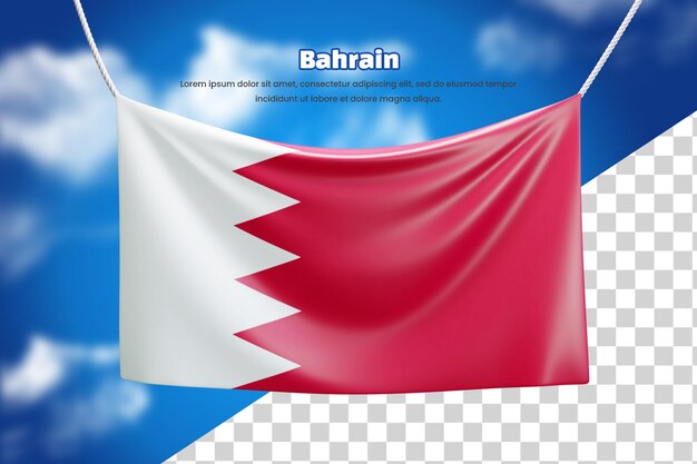 3d-bannerflagge von bahrain oder 3d-bahrain schwenkt bannerflagge