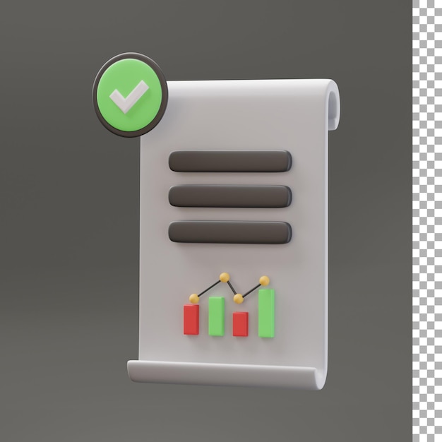 3d Bar Graph On Paper Illustration