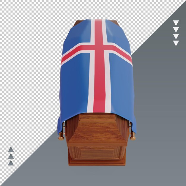 3d bara Islanda bandiera rendering vista frontale