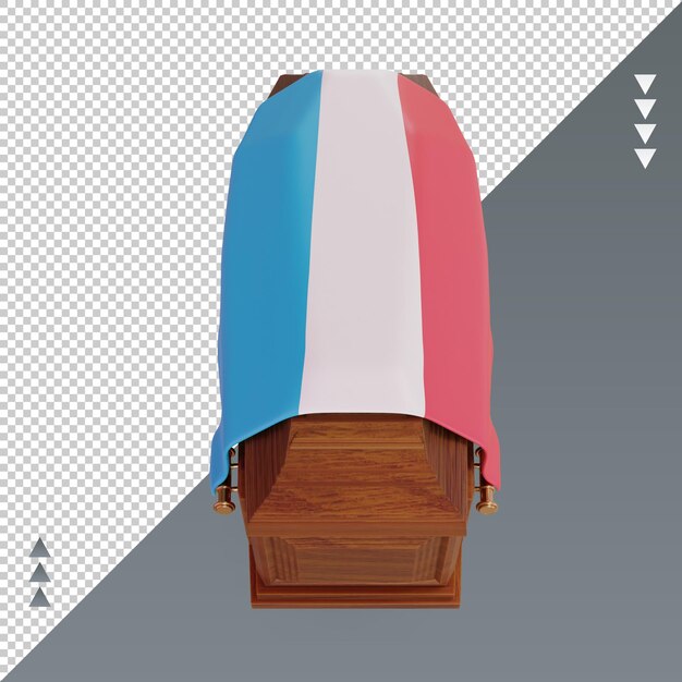 3d bara Lussemburgo bandiera rendering vista frontale