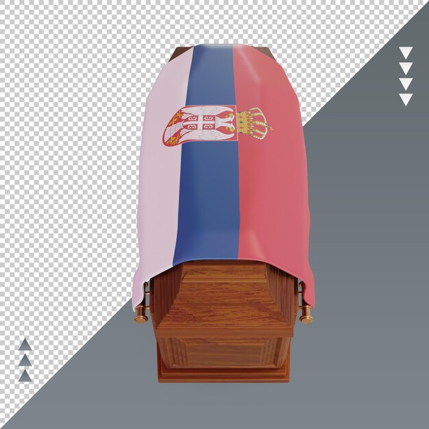 3d bara Serbia bandiera rendering vista frontale