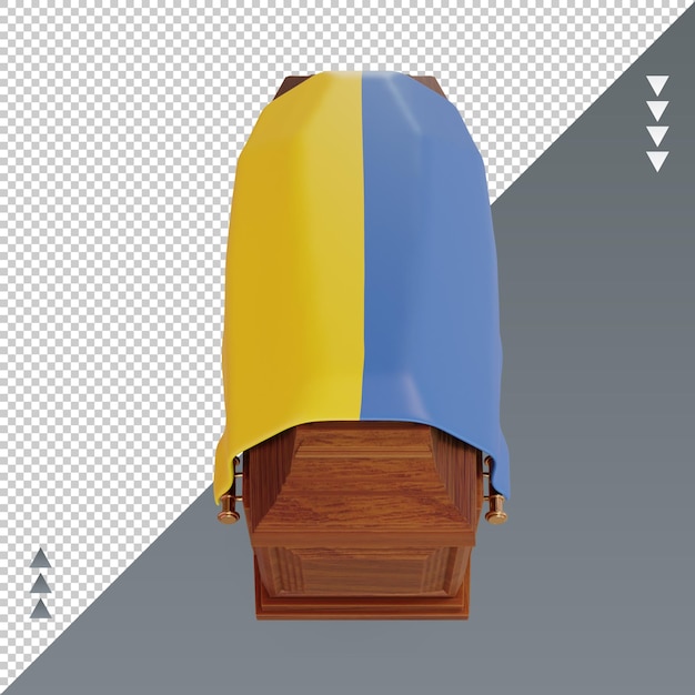 3d bara Ucraina bandiera rendering vista frontale