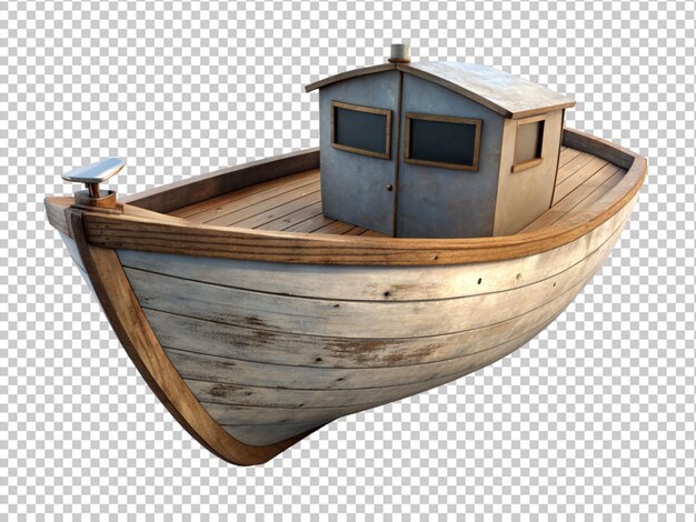 PSD 3d bateau isolé sur un fond transparent