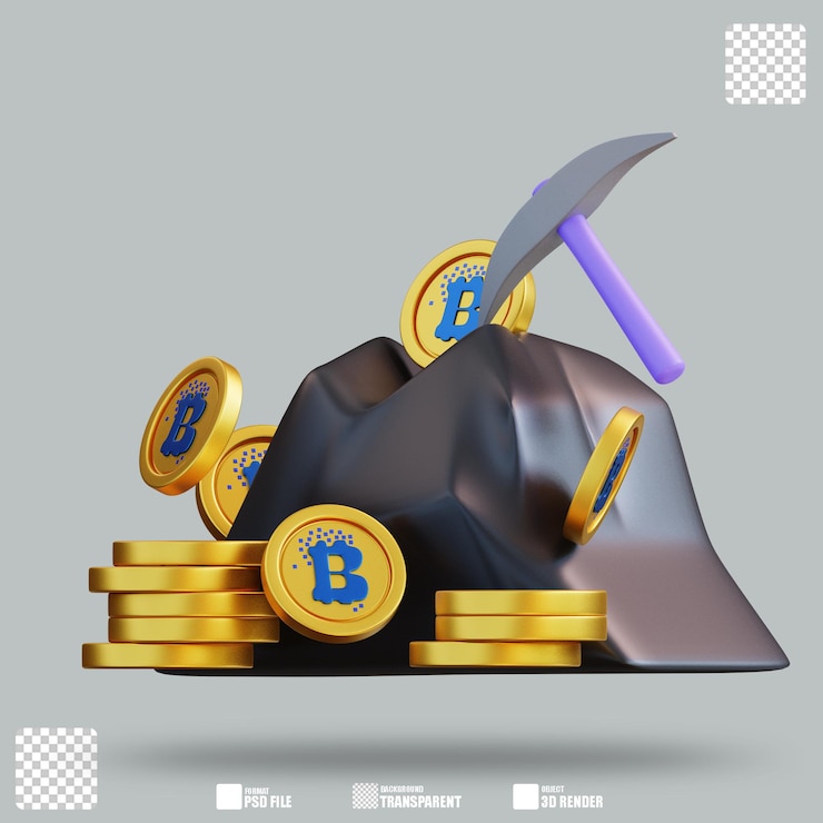 PSD 3d-bau von bitcoin 3