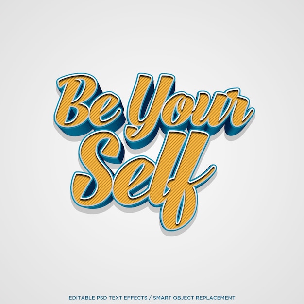 3D Be Your Self Editable Text Effect