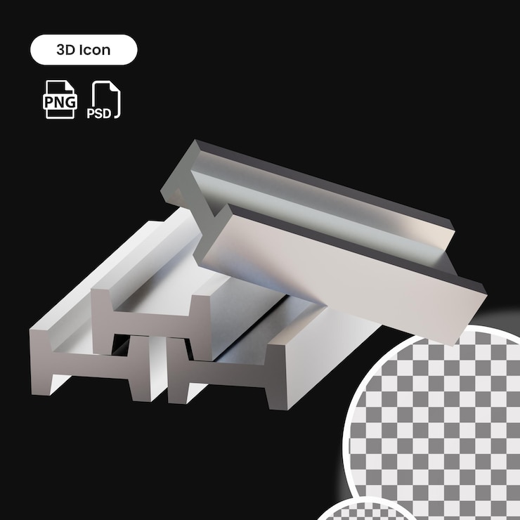 PSD 3d beam builder icono premium para el psd