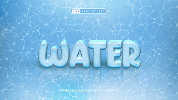 3D-bearbeitbarer Wassertext-Effekt