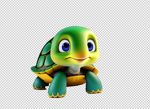 PSD 3d bebé lindo tortuga clipart sublimación png