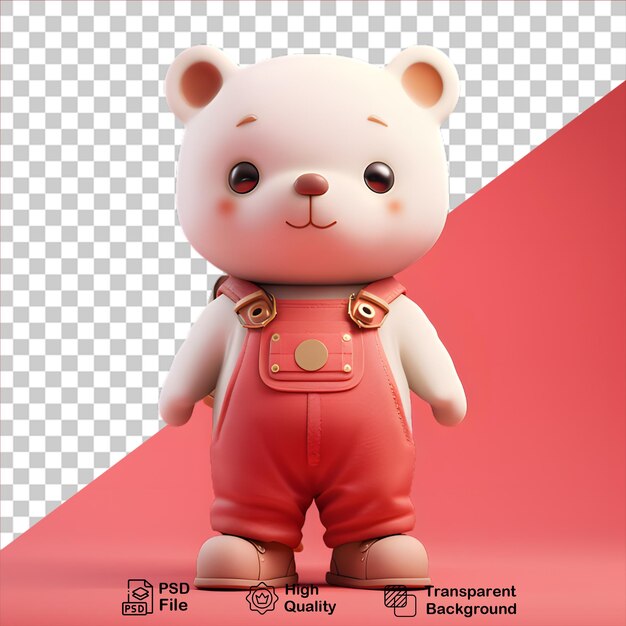 PSD 3d bebé oso polar en fondo transparente incluye archivo png