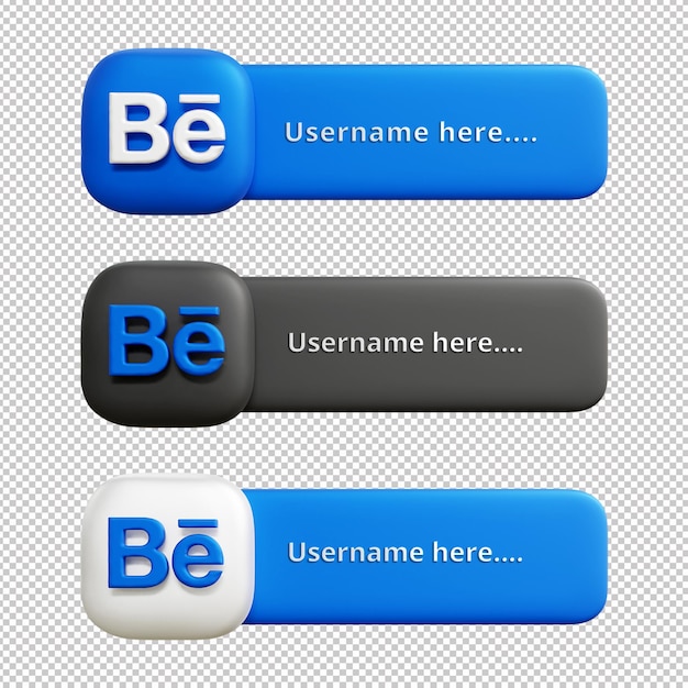 3d behance lower third set oder 3d behance label illustration