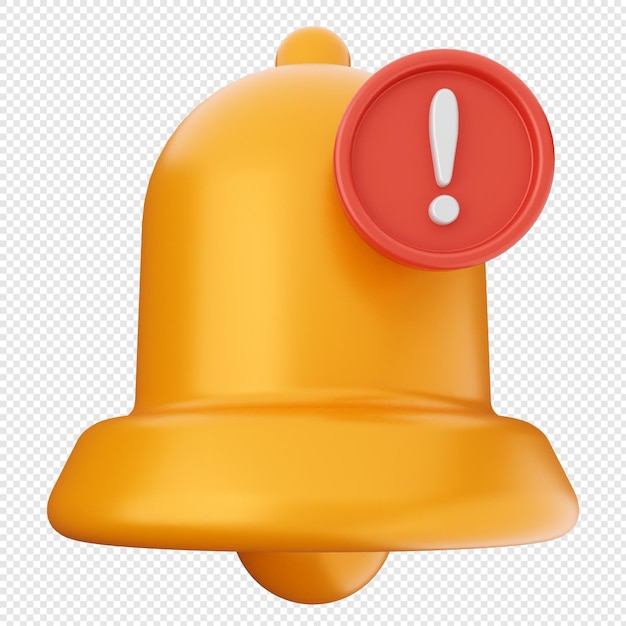 3D-Benachrichtigungs-Symbol, Alarmglocke, Erinnerung