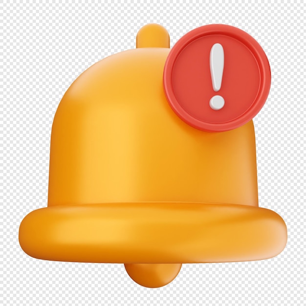3D-Benachrichtigungs-Symbol, Alarmglocke, Erinnerung