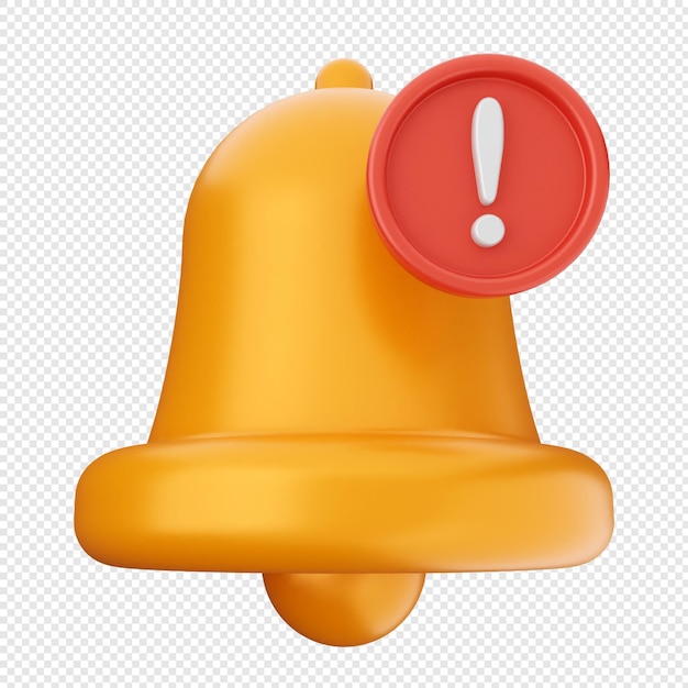 3D-Benachrichtigungs-Symbol, Alarmglocke, Erinnerung