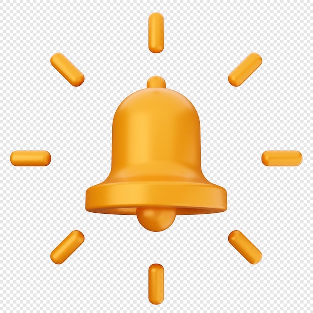 3D-Benachrichtigungs-Symbol, Alarmglocke, Erinnerung