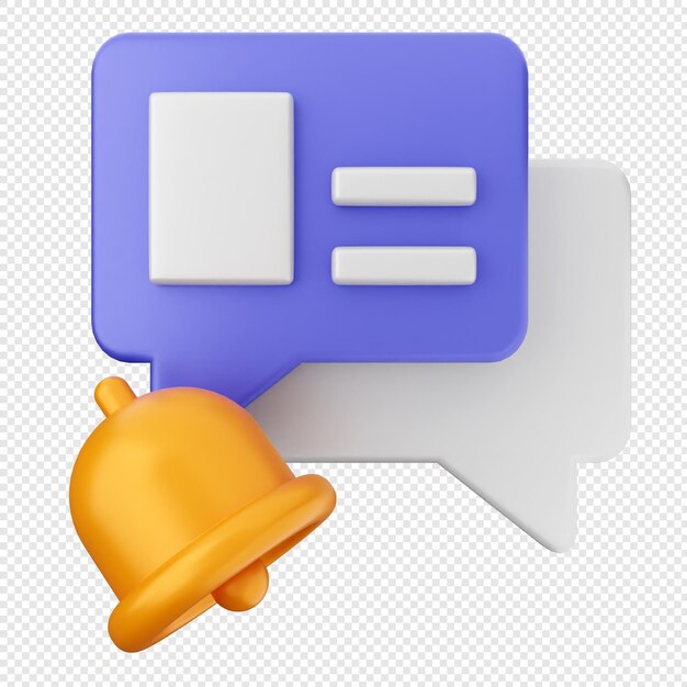 3D-Benachrichtigungsglocke Chat-Newsletter