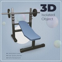 3d bench press objeto isolado com renderização de alta qualidade