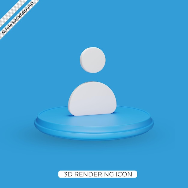 3D-Benutzer rendern Symbol isoliert
