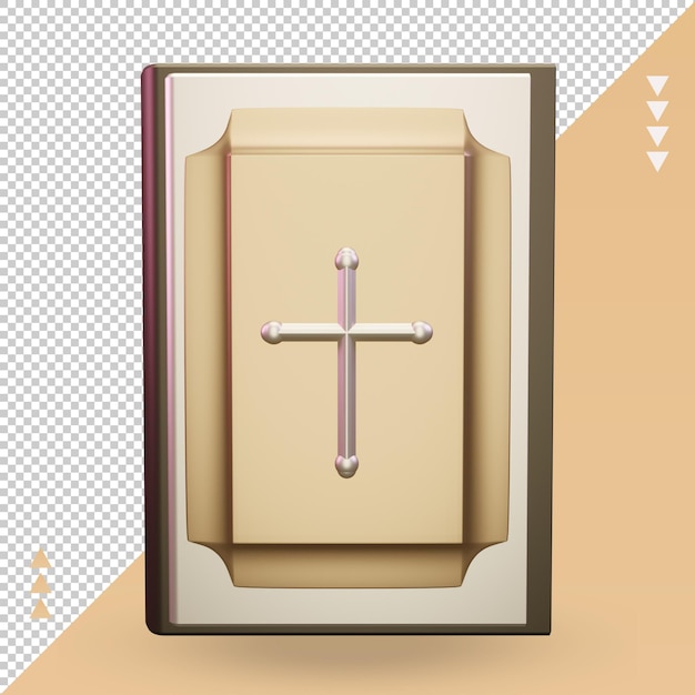 3d Bíblia ícone de páscoa renderização vista frontal