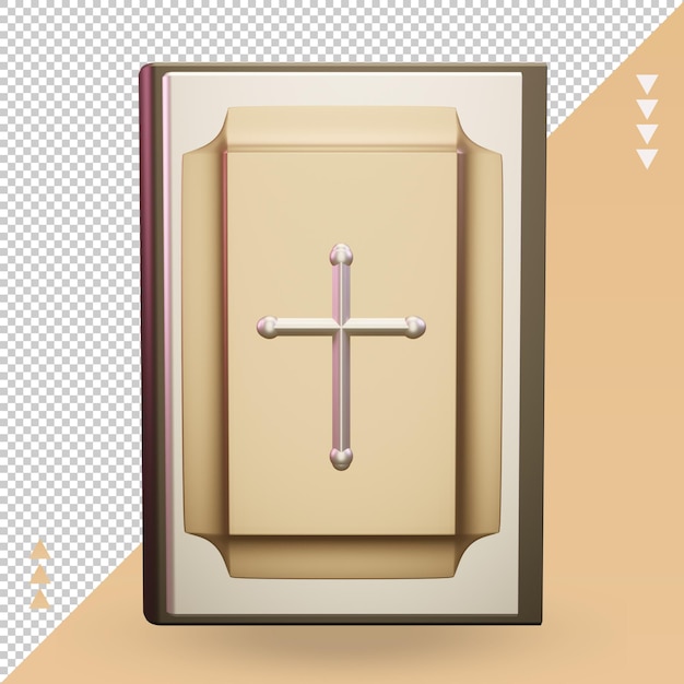 PSD 3d bíblia ícone de páscoa renderização vista frontal