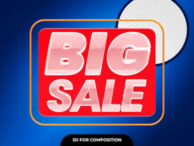 3D Big Sale Badge Rendering