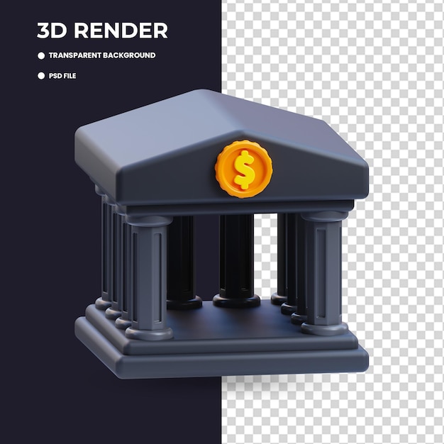 PSD 3d-bild der gebäudebank