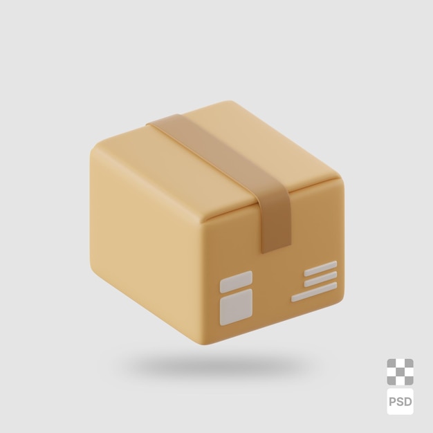 PSD 3d-bild der paketbox